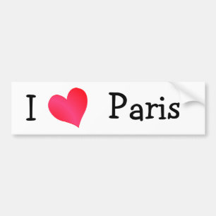 I Love Paris Bumper Sticker