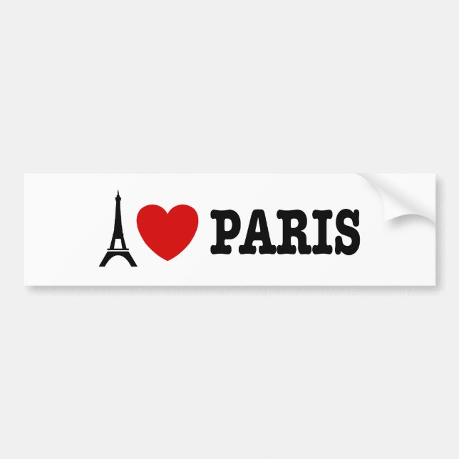 I Love Paris Bumper Sticker (Front)