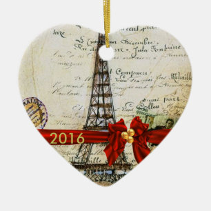 I LOVE PARIS CHRISTMAS Ornament CUSTOM CHIC 2016