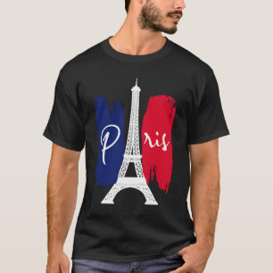 I Love Paris Clothing Eiffel Tower France Flag T-Shirt