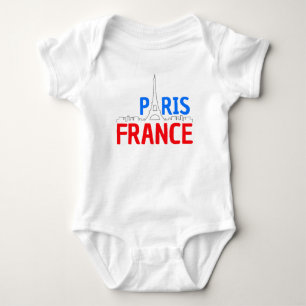 I love paris, Eiffel, Bonjour Baby Bodysuit