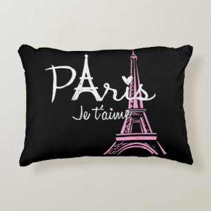 I Love Paris Eiffel Tower France French Souvenir Decorative Cushion