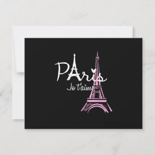 I Love Paris Eiffel Tower France French Souvenir RSVP Card