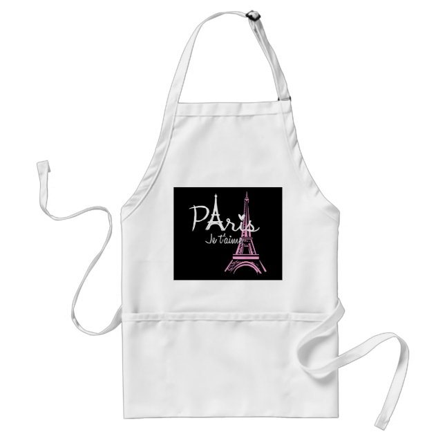I Love Paris Eiffel Tower France French Souvenir Standard Apron (Front)