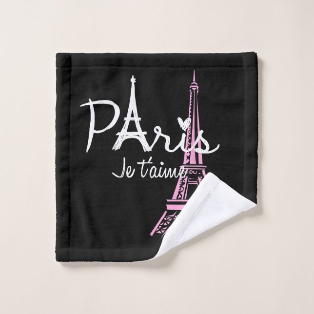 I Love Paris Eiffel Tower France French Souvenir Wash Cloth (Wash Cloth)