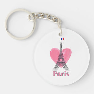I Love Paris Eiffel Tower France Gift Key Ring