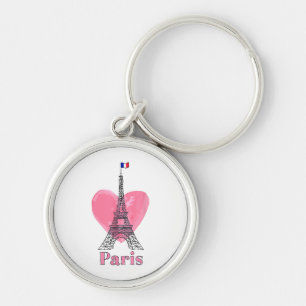 I Love Paris Eiffel Tower France Gift Key Ring