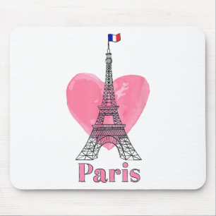 I Love Paris Eiffel Tower France Gift Mouse Mat