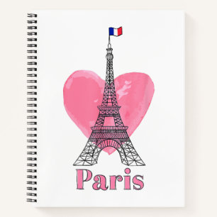 I Love Paris Eiffel Tower France Gift Notebook