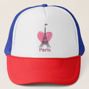 I Love Paris Eiffel Tower France Gift Trucker Hat