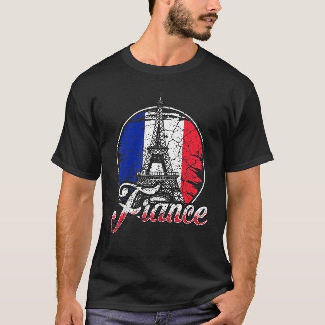 I Love Paris, Eiffel Tower, France T-Shirt French  (Front)