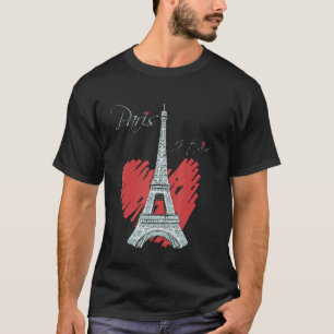 I Love Paris Eiffel Tower French Souvenir France P T-Shirt