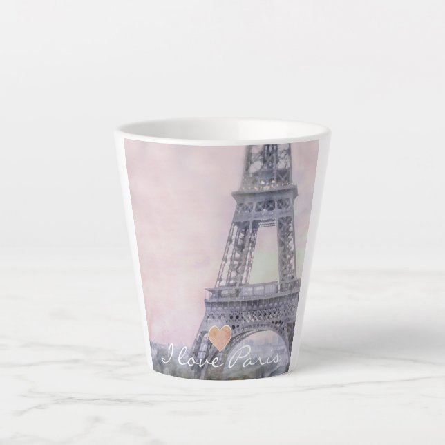 I Love Paris Eiffel Tower Latte Mug (Front)