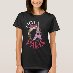 I Love Paris Eiffel Tower Paris France Holiday T-Shirt