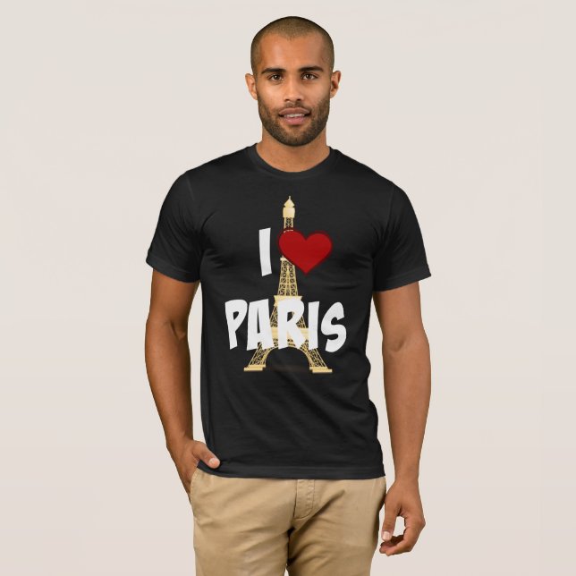 "I Love Paris," Eiffel Tower T-Shirt (Front Full)