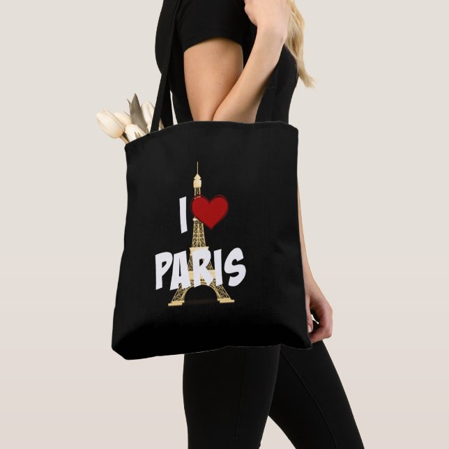 "I Love Paris," Eiffel Tower, Tote Bag (Close Up)