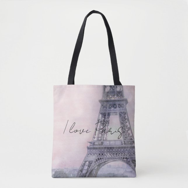 I Love Paris Eiffel Tower Tote Bag (Front)