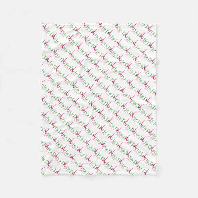 I love Paris Fleece Blanket (Front)