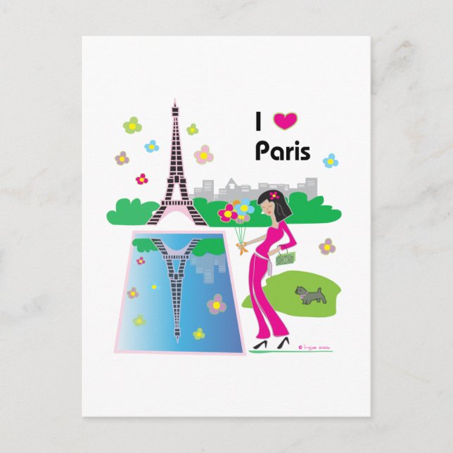 I love Paris, France Postcard (Front)