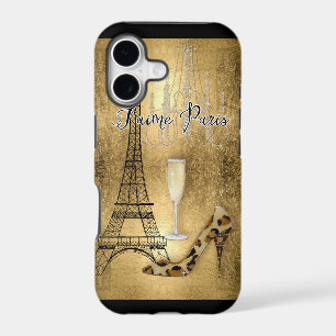 I Love Paris Gold Leaf Eiffel Tower Fashion Shoes