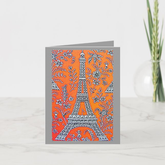 I LOVE PARIS Grey  Card (Front)
