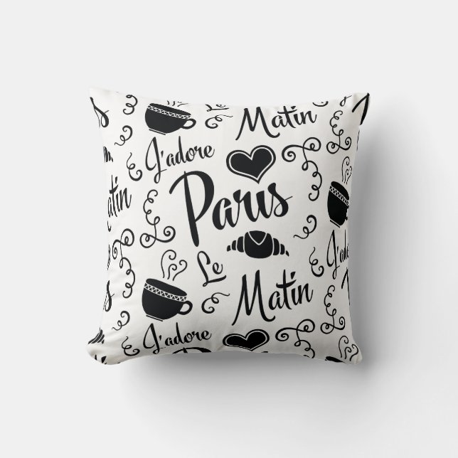 I Love Paris in the Morning Cushion (Front)