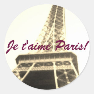I Love Paris! Je t'aime Paris! Classic Round Sticker