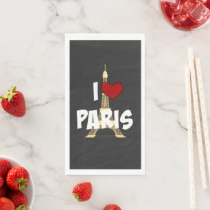 I Love Paris Paper Guest Towels Napkin
