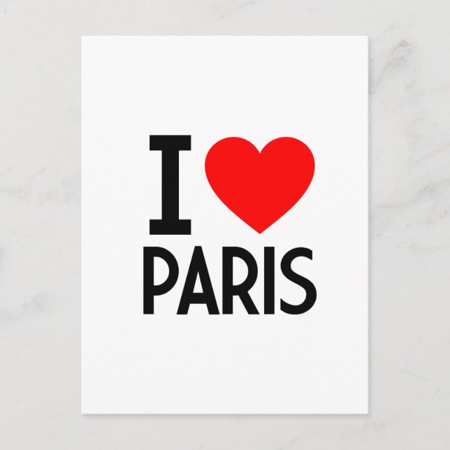 I Love Paris Postcard (Front)
