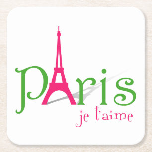 I love Paris Square Paper Coaster