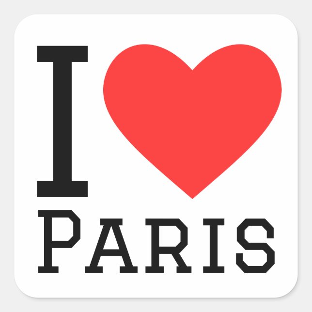 I love paris square sticker (Front)