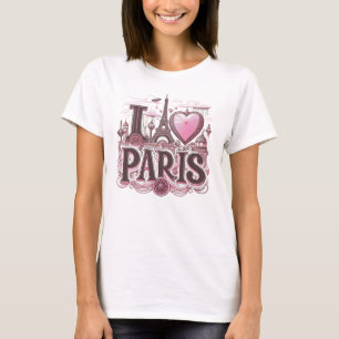 I Love Paris Steampunk Style Fashion T-Shirt
