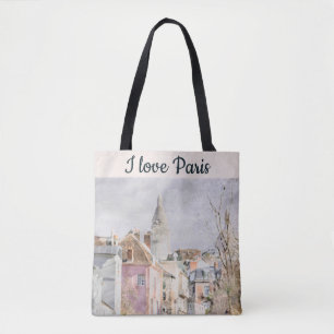 I Love Paris Street Scene Architecture Tote Bag