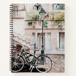 I Love Paris Street Scene Bicycle Stairway Journal