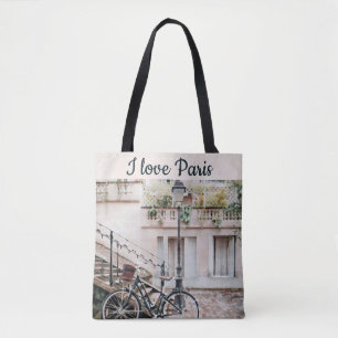 I Love Paris Street Scene Tote Bag