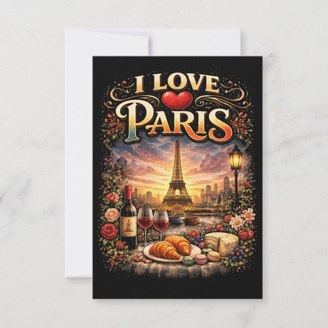 I Love Paris Thank You Card (Front)