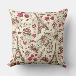 I Love Paris Throw Pillow