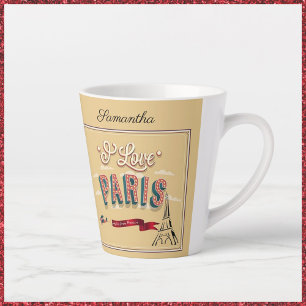 I love Paris Vintage Poster Latte Mug