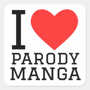 I love parody manga square sticker