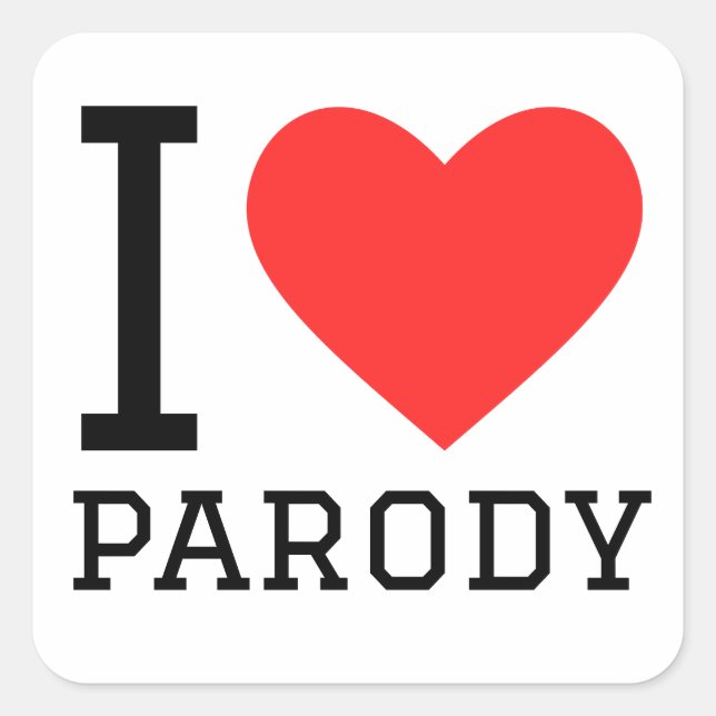 I love parody  square sticker (Front)