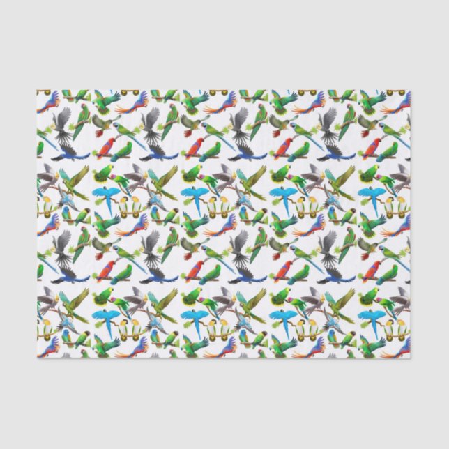 I Love Parrots Tissue Paper (Front)