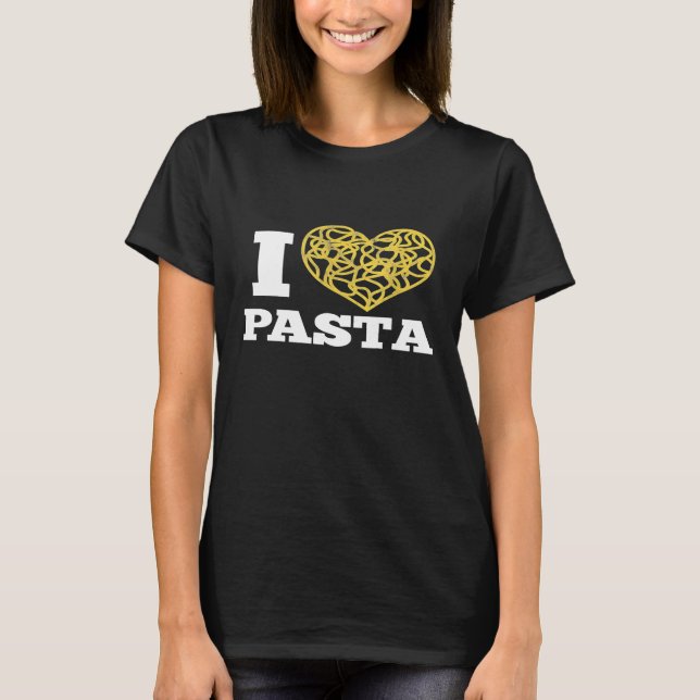 I Love Pasta Cute Spaghetti Italian Food Heart T-S T-Shirt (Front)