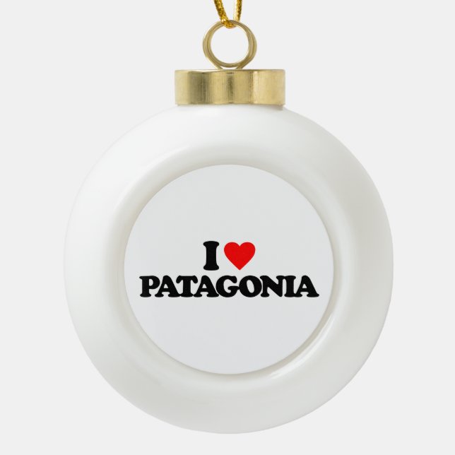 I LOVE PATAGONIA CERAMIC BALL CHRISTMAS ORNAMENT (Front)