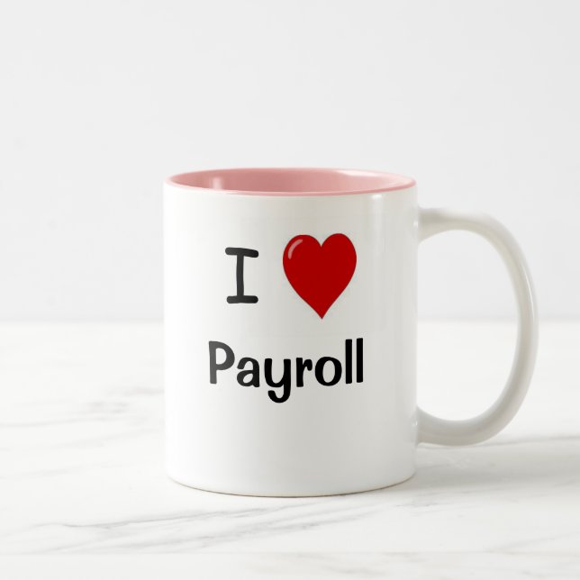 I Love Payroll Loves Me Motivational Payroll Two-Tone Coffee Mug (Right)