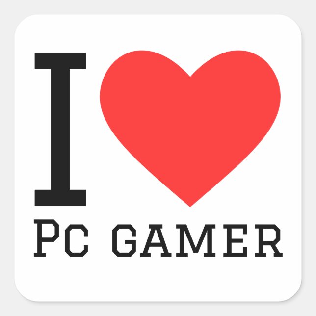 I love pc gamer square sticker (Front)