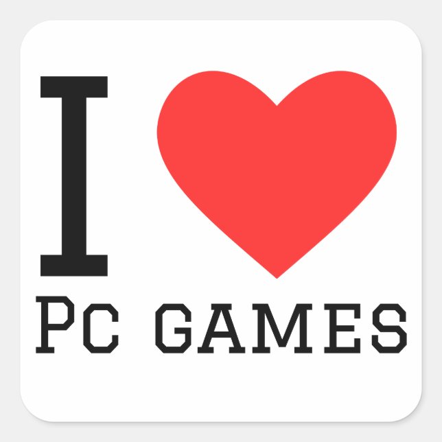 I love pc games square sticker (Front)