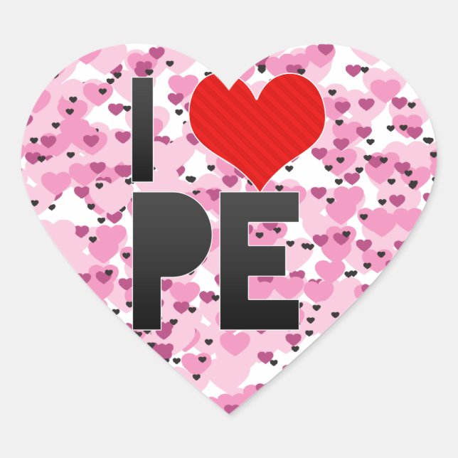 I Love PE Heart Sticker (Front)