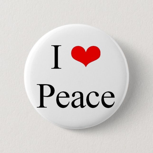I Love Peace 6 Cm Round Badge (Front)