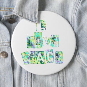 I Love Peace 6 Cm Round Badge