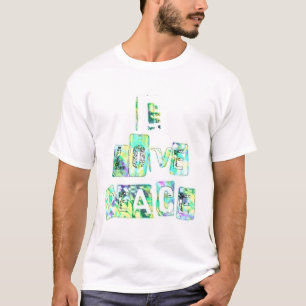 I Love Peace Beautiful Art Print Text Design T-Shirt